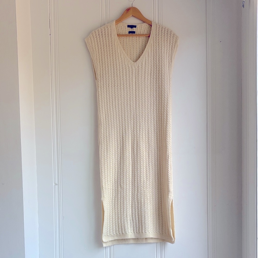 DRESS SALE! Massimo Dutti Cream Knit Midi Dress